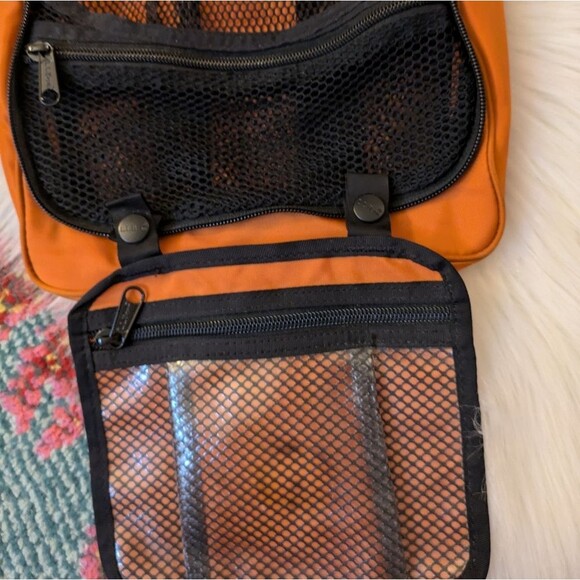 LL Bean Orange Travel Camping Hanging Toiletry Bag - Picture 8 of 8